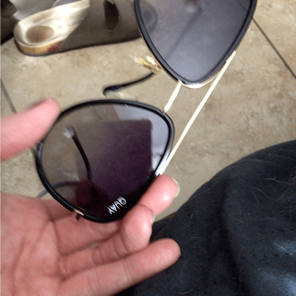 NEW ! Rare Quay POLARIZED Black and Gold Aviator ALL IN MINI Sunglasses main image 6